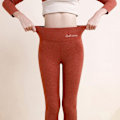 Miniatyrbild 4 av 6: Avslappnade Varma Vinterbyxor i Solid Färg, Mjuka Moln Fleece Leggings, Vinterleggings för Kvinnor Röd Ed 3XL