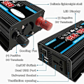 Miniatyrbild 2 av 5: 4000w Inverter 12v till 220v/110v LED Bilström Inverter Konverter Laddare Adapter Dubbel USB Spänningsomvandlare Modifierad Sinusvåg 12V-220V