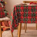 Miniatyrbillede 1 af 5: Juledekoration Nytårs Dug Plaid Snøfnug Xmas Hjem Dækkeserviet Rektangulær Sofabord Dug Grøn Ternet Gang Green checkered flur 140x220cm
