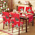Miniatyrbild 2 av 5: 4-pack julstolsöverdrag stretch avtagbar tvättbar matsal julgran Christmas Tree 4