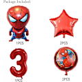Pikkukuva 3 / 4: 6 kpl Supersankari Spiderman-teema 3. syntymäpäiväkoristeet Punainen numero 3 ilmapallo 32 tuumaa | Spiderman-syntymäpäiväilmapallot (Spiderman3. syntymäpäivä)