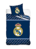 Real Madrid Klub Emblem 100% bomuld enkelt dyne- og pudebetrækssæt
