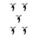 Miniatyrbillede 1 af 5: 1/2/3/5 Robust og holdbar dyrehoved nøglekrog til enkelt sort (hjort) black (deer) 5 Sets