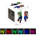 Miniatyrbild 3 av 5: Mario 7 färger förändring digital väckarklocka med tid, temperatur, larm, datum (Map Race) Super Mario-a