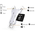 Miniatyrbilde 3 av 5: 2024 4-i-1 Minnekortleser, OTG Kortleser Passer for i-Phone/i-Pad, Apple white