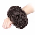 Pikkukuva 3 / 5: 1 kpl Löysä Scrunchie-Pulla Hiustenpidennys Kiharainen Aaltoileva Löysä Synteettinen Chignon Naisille Updo Hiuskoru 6#-Dark Brown