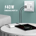 Miniatyrbilde 4 av 5: Vegglader Dobbel USB-C Strømforsyning 3.0 40W Kompakt Belkin Hvit