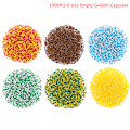 Miniatyrbilde 2 av 5: 1000 tomme tomme harde løse gelatinkapsler Størrelse 0# Gel Medisin Grønn Gul Green Yellow 1000Pcs