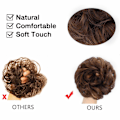 Miniatyrbild 3 av 5: 1 st Slouchy Hårtofs Hårtvinning Krullvågig Slouchy Syntetisk Chignon för Kvinnor Uppstylad Håraccessoar Darkest Brown & Light Auburn Mixed