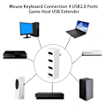 Miniatyrbillede 5 af 5: Sinknap Udvidelsesdock 4-i-1 Lav Latency Anti-Interference 4 USB2.0 Spilkonsoller Controllers USB Hub Til Xbox Series S White