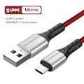 Pikkukuva 1 / 7: 5A USB-C Nopea Lataus Datakaapeli USB-A Micro USB Type-C Puhelimen Latauskaapeli 0,3/1/1,5m Nylon Johto Xiaomi Huawei Punainen Mikrokaapeli Red Micro Cable 1 m