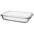 Rektangulär ugnsform i glas, transparent, 25,7 x 14,8 cm 25.7 x 14.8 cm