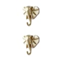 Miniatyrbillede 4 af 5: 1/2/3/5 Robust og holdbar dyrehoved nøglekrog til enkel guld (elefant) gold (elephant) 2 Set