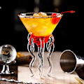 Pikkukuva 4 / 5: Kahdeksanjalan mustekala viinilasit 2 kpl, meduusa cocktaillasit, kristalli Martini-lasit uutuuslahja juhlat keittiö baari häät festivaali