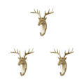 Miniatyrbillede 3 af 5: 1/2/3/5 Robust og holdbar dyrehoved nøglekrog til enkelt gylden (hjort) golden (deer) 3 Sets