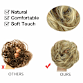 Pikkukuva 4 / 5: 1 kpl Messy Bun -hiuslisäke, Scrunchie, Kiharainen Aaltoileva Messy Synteettinen Chignon Naisille Updo Hiusten Asusteet Light Blonde & Light Brown#