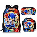 Pikkukuva 2 / 2: Sonic reppu Sonic oppilaskassi Lounaslaukku Kotelo Kolmiosainen setti