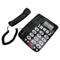 Miniatyrbilde 7 av 8: Telefon med ledning med anrops-ID, justerbar ringetone, demping, lagringsgenveier, bordtelefon med indikator for hjemmekontor, svart
