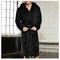Miniatyrbilde 1 av 3: Snuggaroo Herre Myk Fleece Langærmet Hettegenser Lounge Badekåpe Morgenkåpe Svart black S