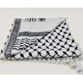 Miniatyrbillede 2 af 2: Palæstinensisk tørklæde, Keffiyeh, Arafat Hatta, hævet med kvaster, Shemagh Keffiyeh Arabisk hundetandsmønster 100%