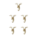 Miniatyrbillede 2 af 5: 1/2/3/5 Robust og holdbar dyrehoved nøglekrog til enkelt gylden (hjort) golden (deer) 5 Sets