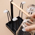 Miniatyrbilde 3 av 4: Flasketørkerstativ, kopp-tørkerstativ med dryppbrett, metall tørkeorganisator