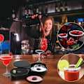 Miniatyrbillede 5 af 5: Bar Glass Rimmer 3-trins Rotation Åbning Sort Bar Cocktail Krydderiboks Sukker Salt Rimmer Bartender Værktøjer