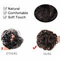 Pikkukuva 3 / 5: 1 kpl Messy Bun -hiuslisäke, Scrunchie, Kiharainen Aaltoileva Messy Synteettinen Chignon Naisille Updo Hiusten Asusteet Darkest Brown & Dark Auburn Mixed