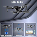 Miniatyrbilde 3 av 6: E88E525 sammenleggbar drone med høydefinisjon luftfotografering hode fast høyde quadcopter fjernkontroll fly Grå 4K enkeltkamera Gray 4K single camera Dual battery
