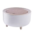 Hushållssoptunna med lock 7L tryckknapps soptunna Multifunktionell soptunna med stor kapacitet White Tabletop