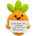 Miniatyrbild 1 av 5: Rolig Mini Positiv Potatis, 3 st Söta Virkade Dockor med Positivt Kort, Mjuk Ull Stickad Leksaksdekoration Uppmuntran Stöd (Positiv Morot)
