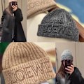 Miniatyrbillede 4 af 4: Vinter Mænd Kvinder Samme Strikkede Hat Vinter Varm Student Uld Hat whit white One size LOEWE
