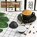 Miniatyrbilde 3 av 5: 5 stk gjenbrukbare kaffekapsler 230ml påfyllbare Vertuo kaffekapsler kaffekapselkopp