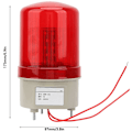 Miniatyrbillede 5 af 5: 220VAC Blinkende Blinkende Rød LED Advarselslys Diameter 97mm