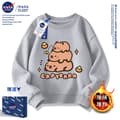 Capybara Sweatshirt, Unisex Løstsiddende Crewneck Pullover, Sød Afslappet Langærmet Top til Børn og Voksne*140 yards*018 Lysegrå - Fleeceforet 018 Light Gray - Fleece Lined 140 yards