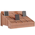 Miniatyrbillede 2 af 5: Multi-grid træ mobiltelefon opbevaringsboks skrivebord organizer til kontor klasseværelse b b 45 grid