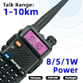 Miniatyrbilde 2 av 5: UV-5R 8W Walkie Talkie med 3800mAH batteri, FM-radio, høy effekt dobbeltbånd 128 kanals radiokommunikasjonssender (2-pakning) h
