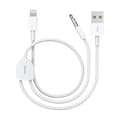 Hjälpkabel för iPhone, Lightning till 3,5 mm Aux-kabel 2-i-1