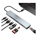 Miniatyrbild 1 av 5: USB C Hub Adapter, 8 i 1 Mac-tillbehör USBC-adapter 4K HDMI, Ethernet, 2 USB 3.0, SD/TF-kortläsare
