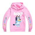 Miniatyrbild 1 av 2: Bingo Bluey Hoodie med tecknad tryck för barn casual tröja Rosa Pink 13-14 Years