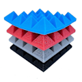 Miniatyrbillede 3 af 3: 24 stk. 25x25x5cm Studio Akustisk Lydisoleret Skum Pyramide Lydisolering Lydabsorption Behandling