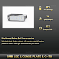 Miniatyrbild 2 av 5: 12V LED Nummerplåtslampor Vita LED CANBUS Bil Inga Fel för Renault Megane 3 Clio Laguna 2 Megane 3 Twingo Satis WHITE