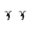 Miniatyrbillede 4 af 5: 1/2/3/5 Robust og holdbar dyrehoved nøglekrog til enkelt sort (hjort) black (deer) 2 Set