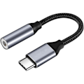 Pikkukuva 1 / 5: USB C -kuulokeadapteri, USB C - 3,5 mm:n liitäntäadapteri Type C Aux -adapteri Hi-Fi DAC -siru Yhteensopiva Galaxy S20:n kanssa (musta)