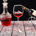 Miniatyrbild 2 av 3: DB Rödvin Glas Med Haj Inuti Goblet Glas Klart Glas För Hem Bar Fest 2pcs