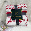 Miniatyrbillede 2 af 4: Juleplaid - blød og varm sherpa juleelg plaid 152*193cm