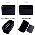 Miniatyrbillede 4 af 4: Pung Organizer Indsats Håndtaske Pung Organizer Foring Taske Pung Lynlås Lukning Tote Organizer Bleiepose Indsats Makeup Taske Kvinder Rejse