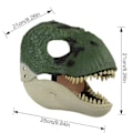 Pikkukuva 2 / 5: Dinosaurus Maski Päällys, Jurassic World Dinosaurus Lelut Avattavalla Liikkuvalla Leualla, Velociraptor Maski & Tyrannosaurus Rex Maski Paketti Green