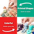 Miniatyrbilde 5 av 8: Montessori-leker for småbarn: Lærer tall, telling, matematikk, stabling - morsom førskolelæring for jenter og gutter | Gave til 1 år gamle gutter (Makron)