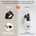 Miniatyrbillede 3 af 5: Indendørs væglampe, Touch LED væglampe med USB opladningsport Touch Control, 3 lysstyrkeniveauer 3 temperaturer 360° roterbar sengelampe (sort)